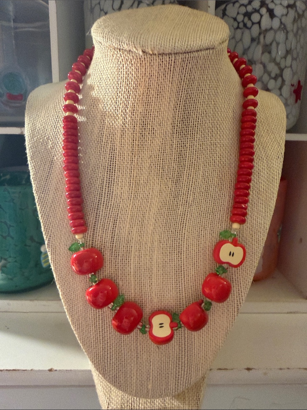 Apple beaded necklace
